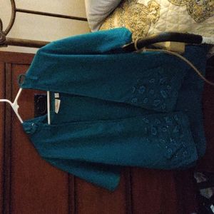 Quaker factory woman's short sleeve zipper sweater size 1x